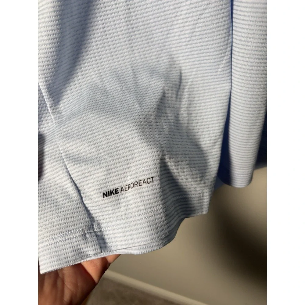 Nike Polo Shirt Mens M Blue Blade Collar Aeroreact Golf Performance